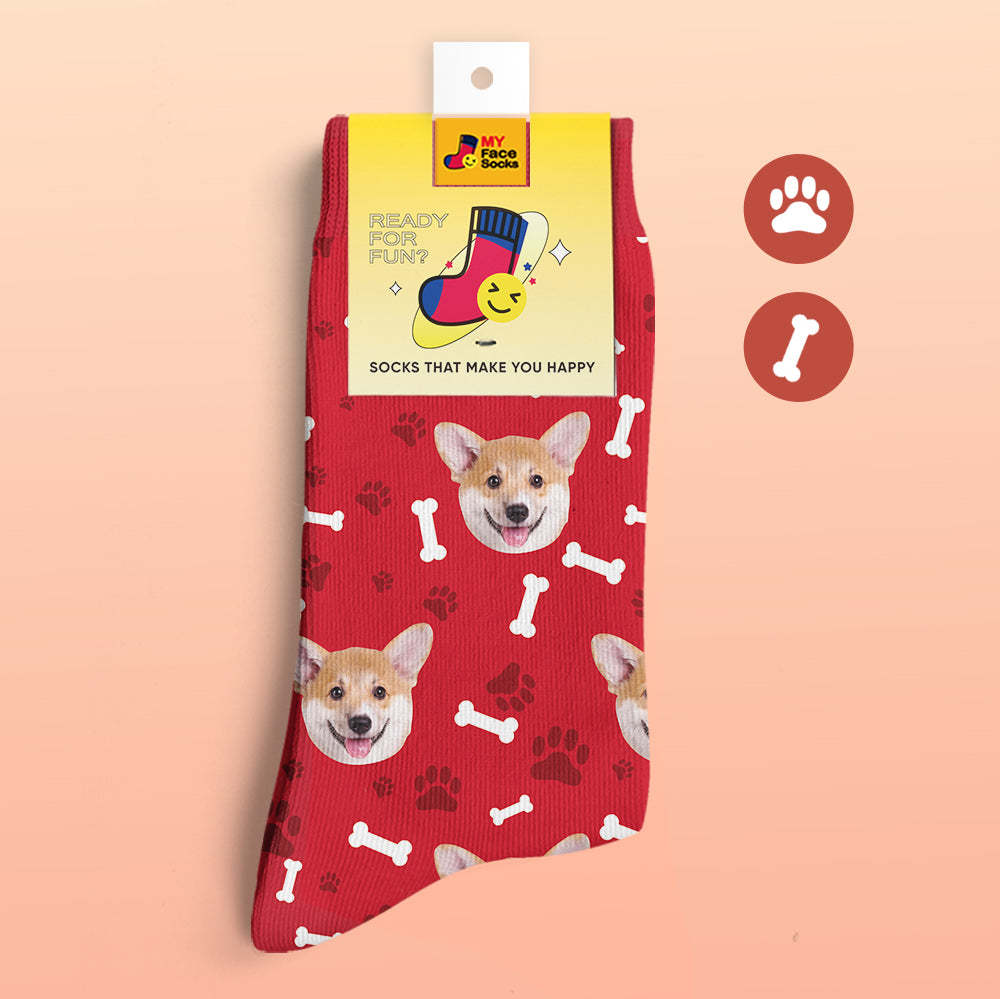 Custom 3D Preview Socks My Face Socks Add Pictures and Name - Dog - MyFaceSocksEU