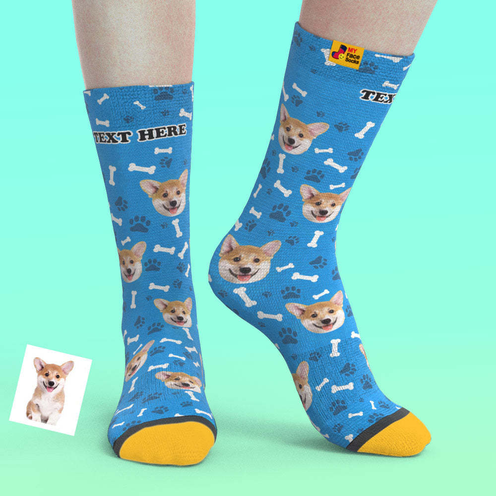 Custom 3D Preview Socks My Face Socks Add Pictures and Name - Dog - MyFaceSocksEU