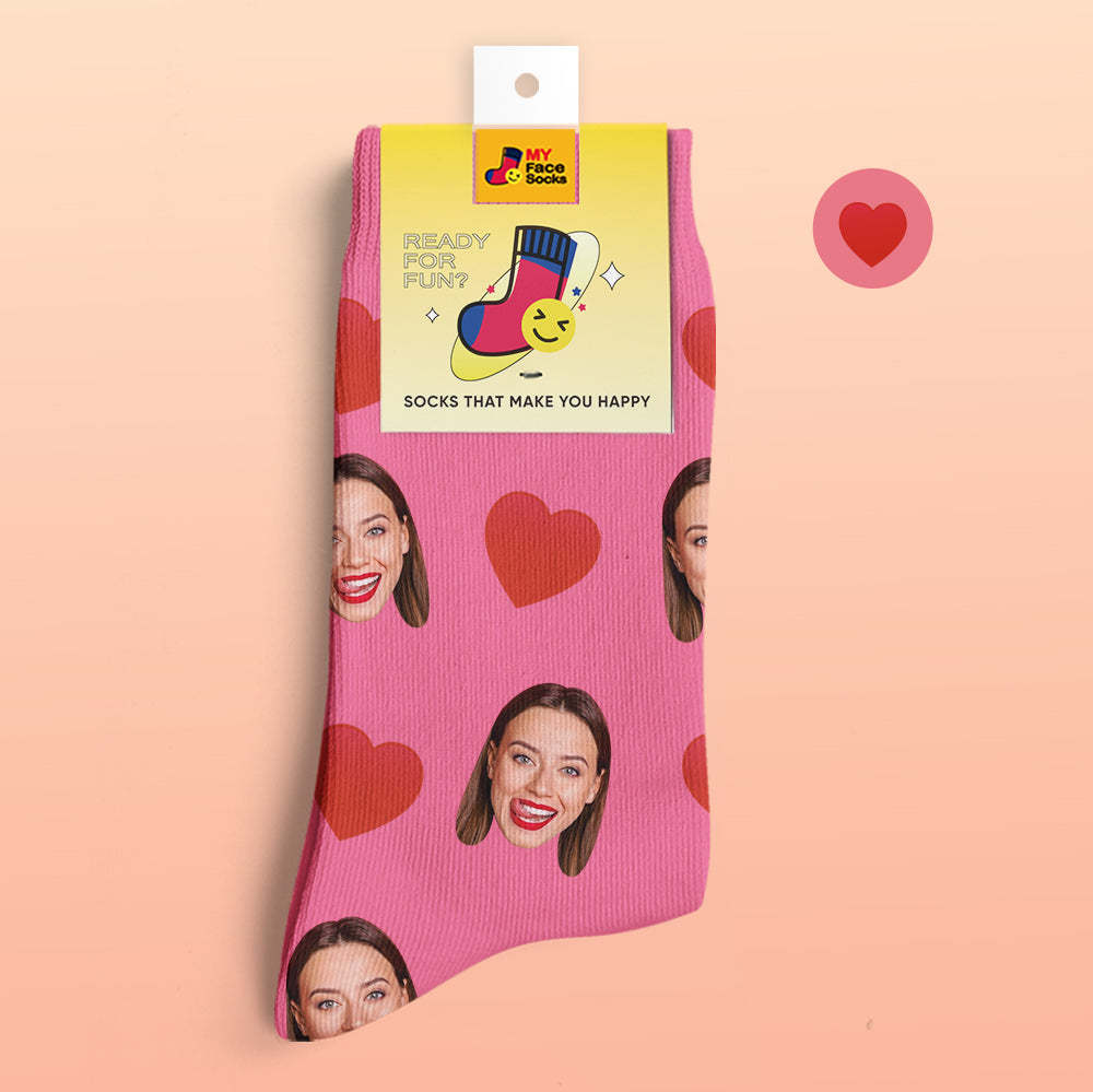 Custom 3D Preview Socks My Face Socks Add Pictures and Name - Sweet Heart - MyFaceSocksEU