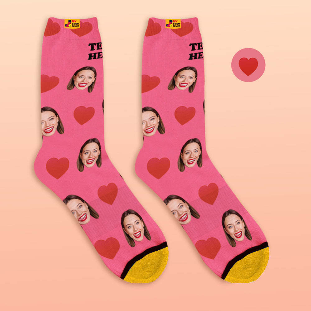 Custom 3D Preview Socks My Face Socks Add Pictures and Name - Sweet Heart - MyFaceSocksEU