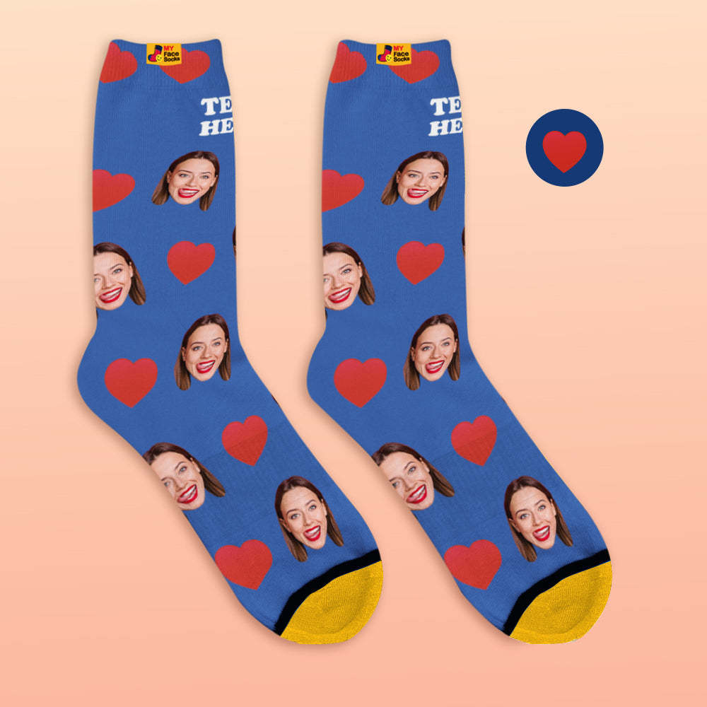 Custom 3D Preview Socks My Face Socks Add Pictures and Name - Sweet Heart - MyFaceSocksEU