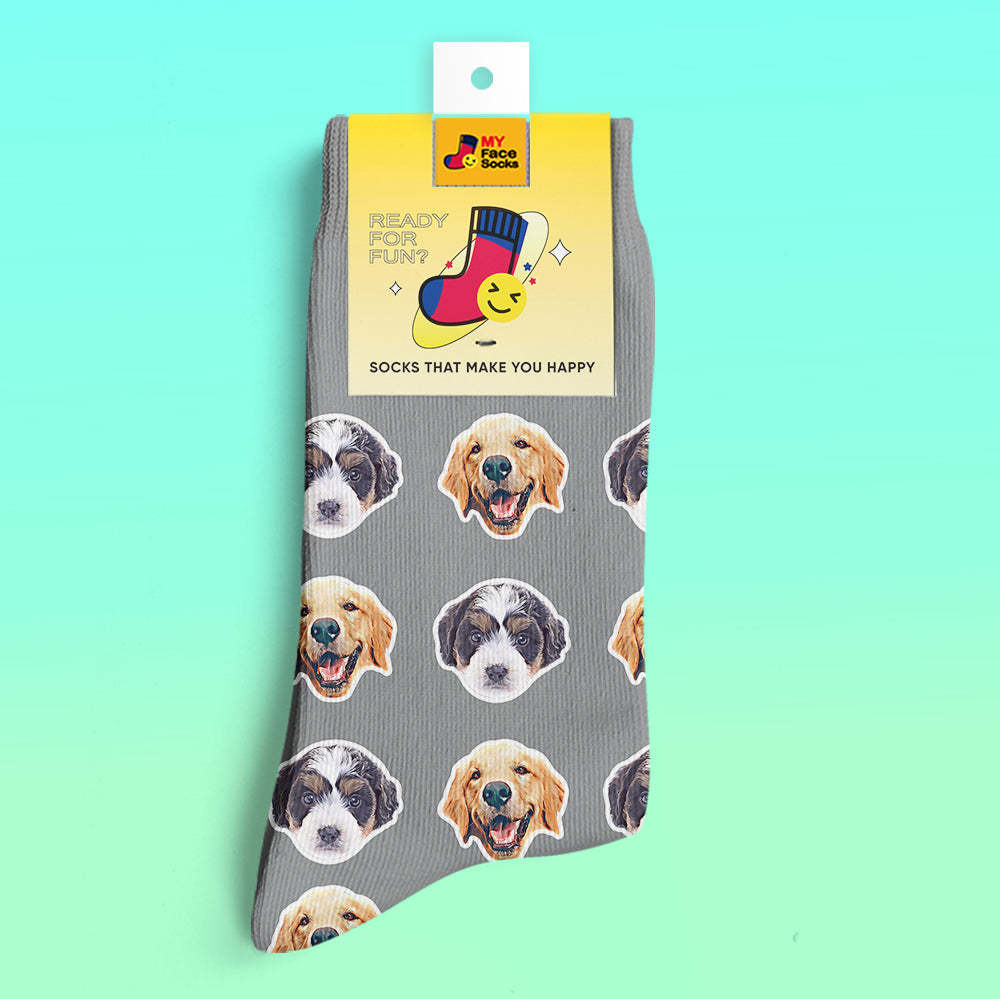Custom 3D Preview Socks My Face Socks Add Pictures and Name - Comic Style - MyFaceSocksEU