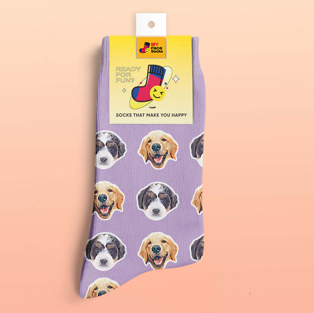 Custom 3D Preview Socks My Face Socks Add Pictures and Name - Comic Style - MyFaceSocksEU