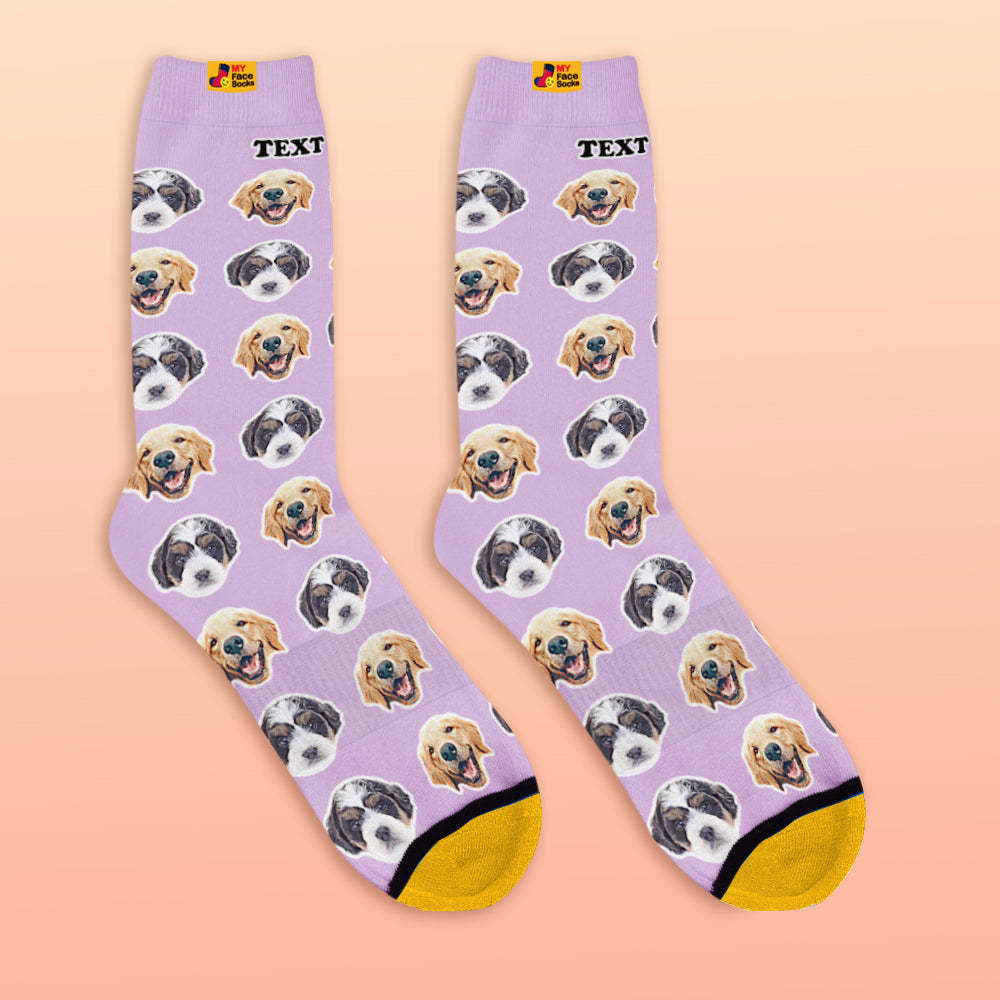 Custom 3D Digital Printed Socks My Face Socks Add Pictures and Name - Comic Style