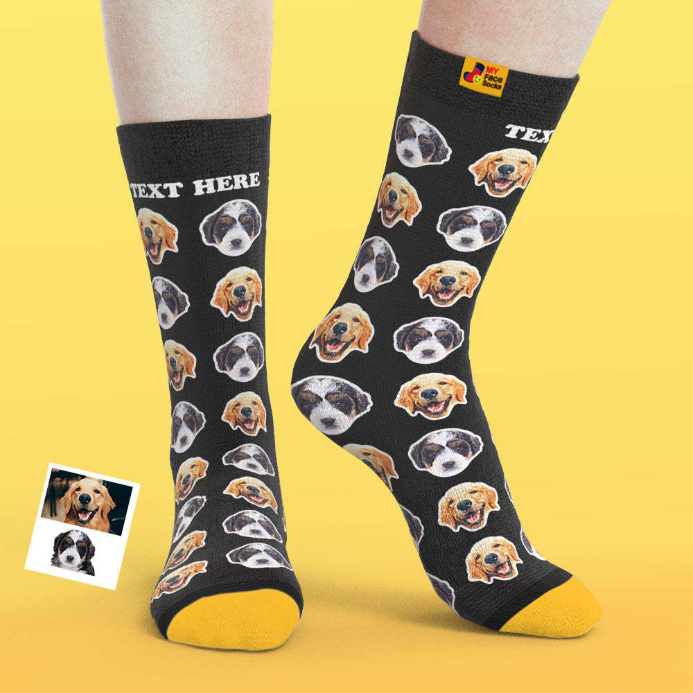 Custom 3D Preview Socks My Face Socks Add Pictures and Name - Comic Style - MyFaceSocksEU