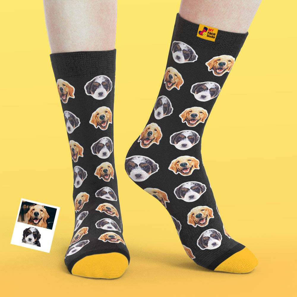 Custom 3D Preview Socks My Face Socks Add Pictures and Name - Comic Style - MyFaceSocksEU