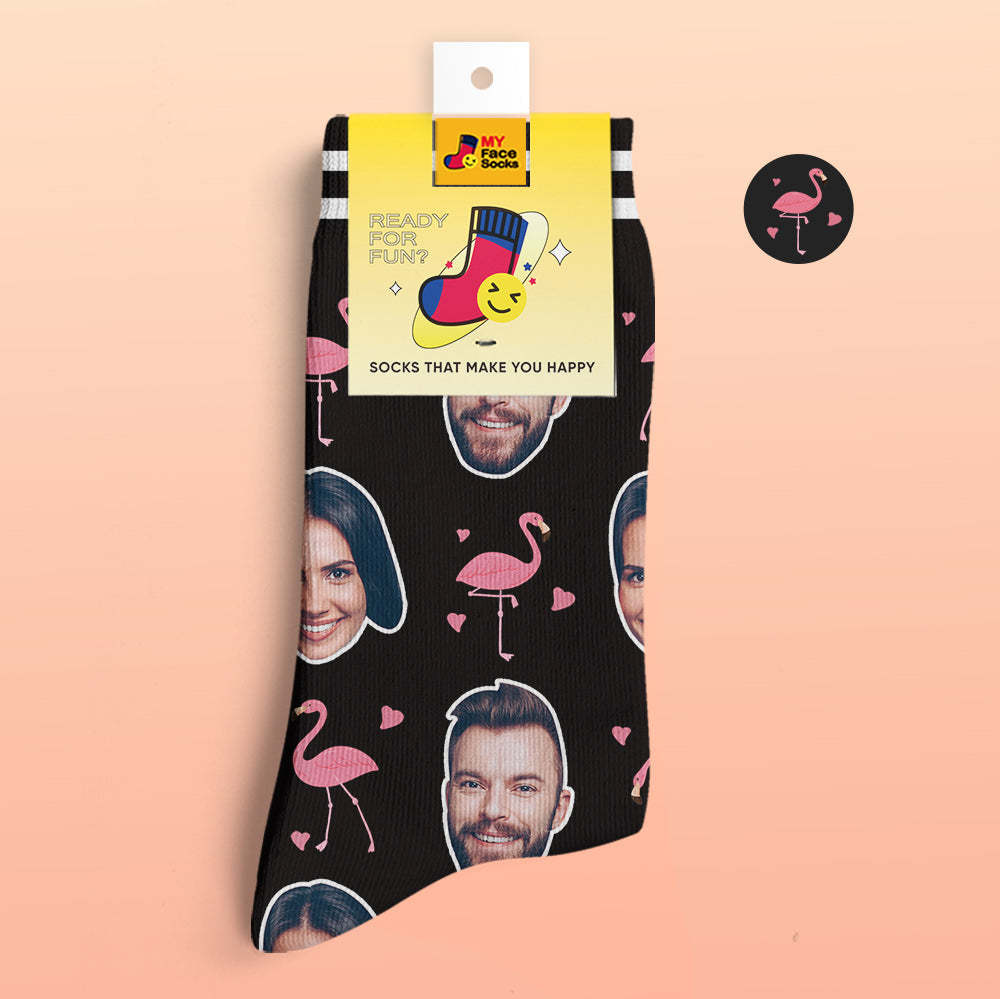 Custom 3D Digital Printed Socks My Face Socks Add Pictures and Name - Flamant