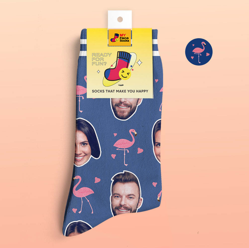 Custom 3D Digital Printed Socks My Face Socks Add Pictures and Name - Flamant