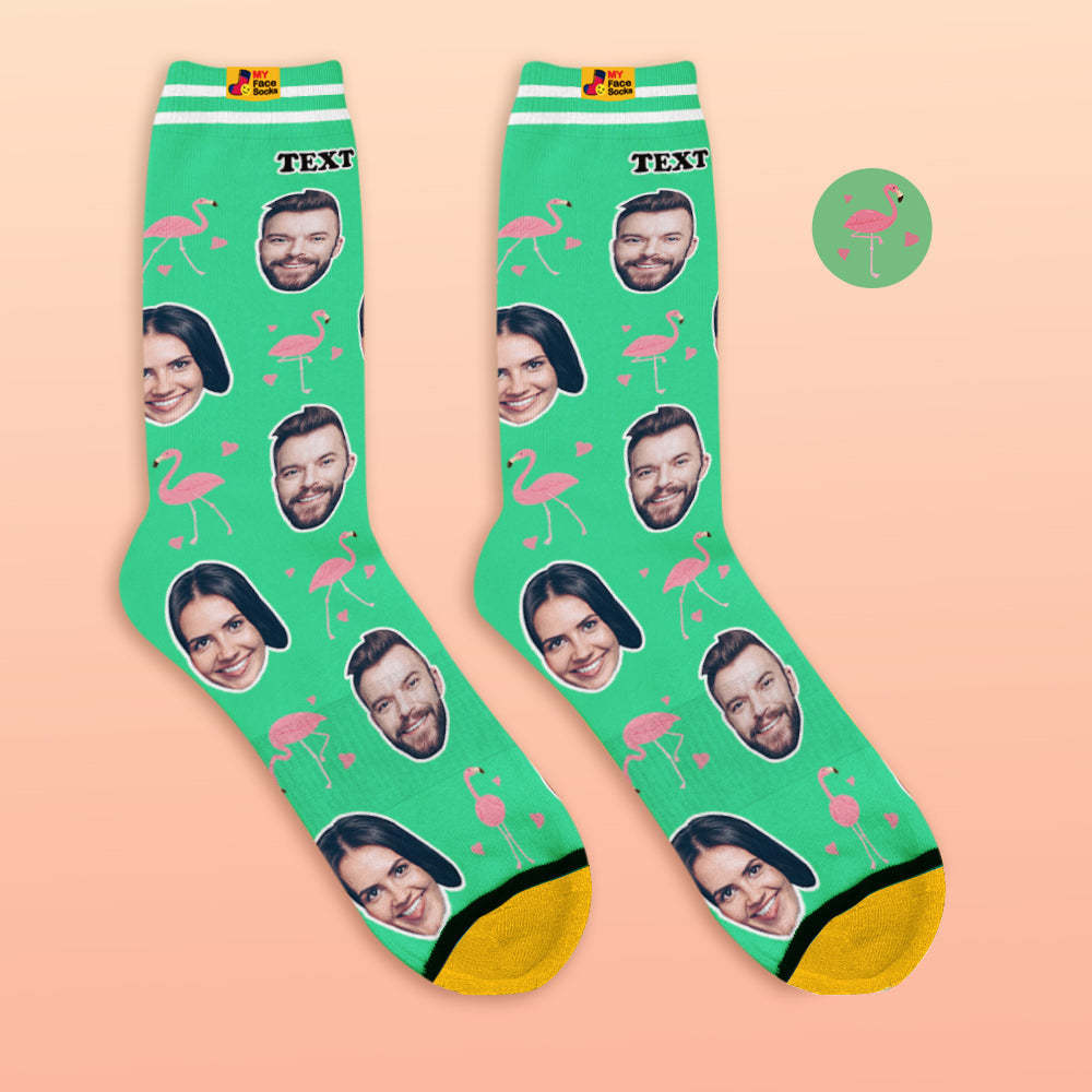 Custom 3D Digital Printed Socks My Face Socks Add Pictures and Name - Flamant