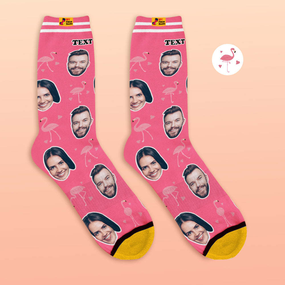 Custom 3D Digital Printed Socks My Face Socks Add Pictures and Name - Flamant
