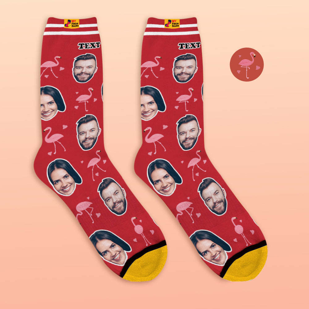 Custom 3D Preview Socks My Face Socks Add Pictures and Name - Flamant - MyFaceSocksEU