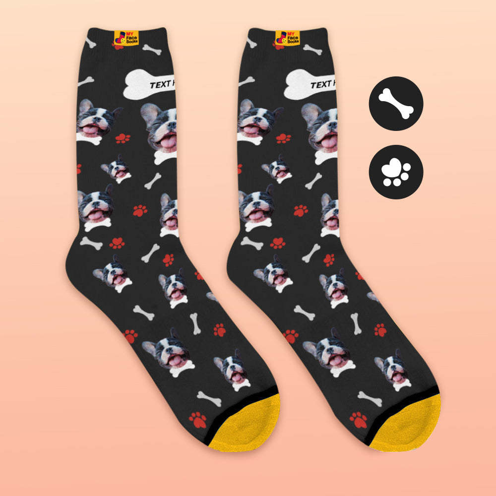 Custom 3D Preview Socks My Face Socks Add Pictures and Name - I Love My Dog - MyFaceSocksEU