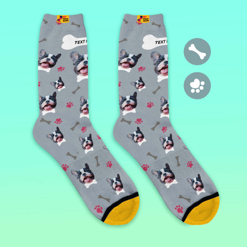 Custom 3D Preview Socks My Face Socks Add Pictures and Name - I Love My Dog - MyFaceSocksEU