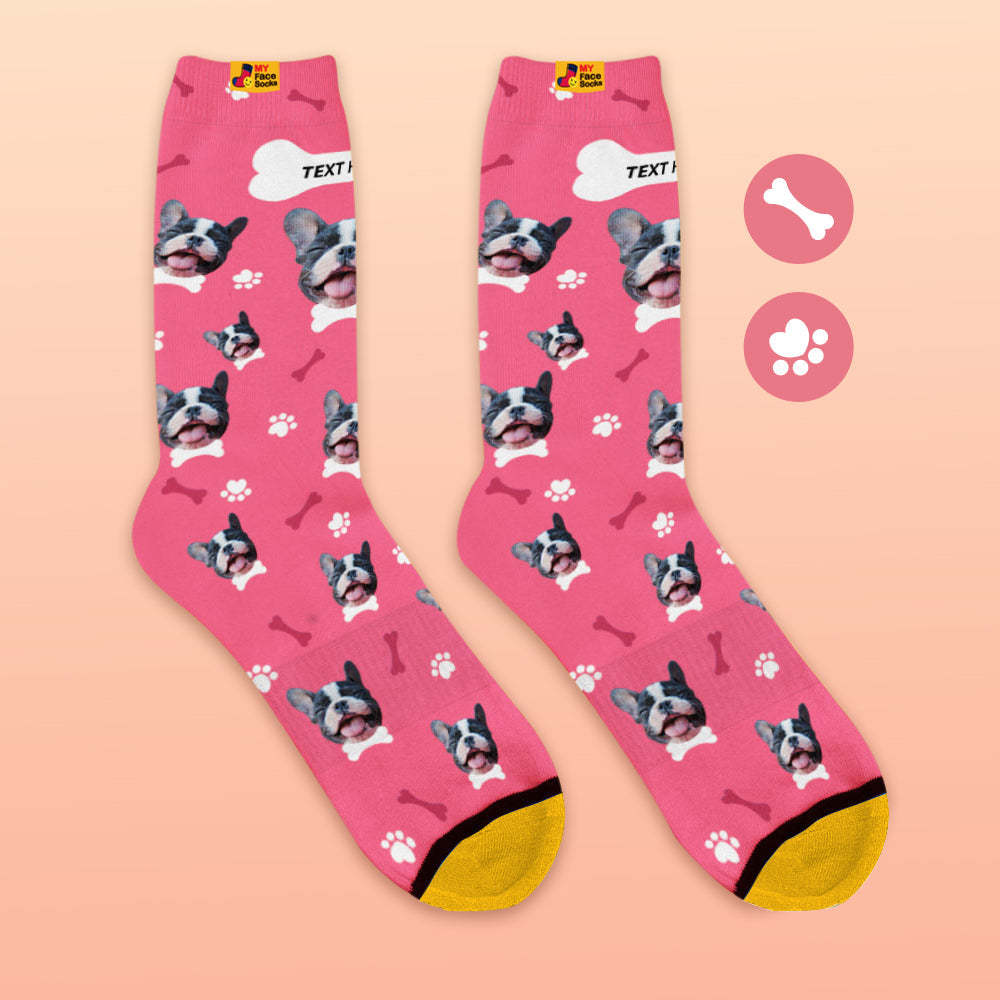Custom 3D Preview Socks My Face Socks Add Pictures and Name - I Love My Dog - MyFaceSocksEU