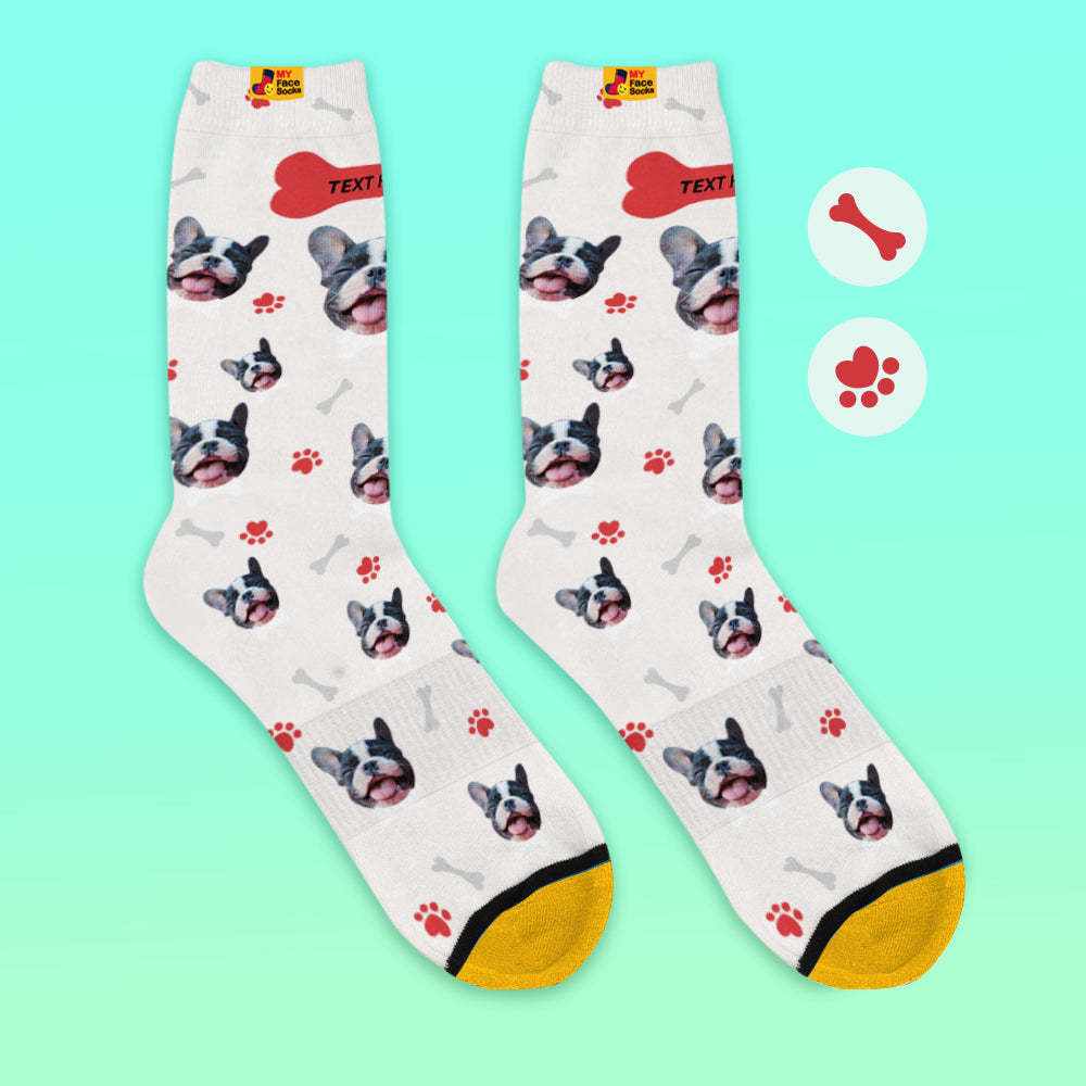 Custom 3D Preview Socks My Face Socks Add Pictures and Name - I Love My Dog - MyFaceSocksEU