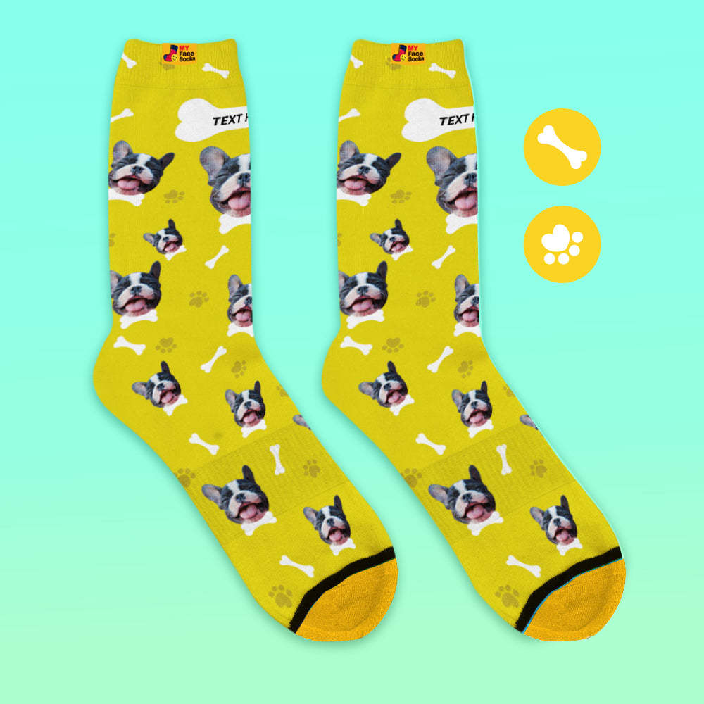 Custom 3D Preview Socks My Face Socks Add Pictures and Name - I Love My Dog - MyFaceSocksEU