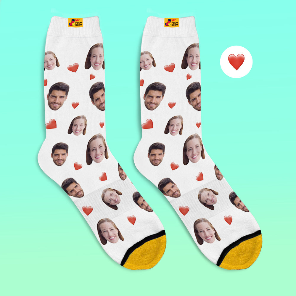 Custom 3D Digital Printed Socks Colorful Candy Series Soft Heart Socks
