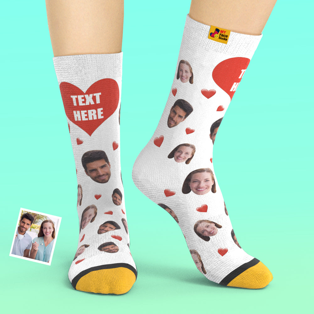 Custom 3D Digital Printed Socks Colorful Candy Series Soft Heart Socks