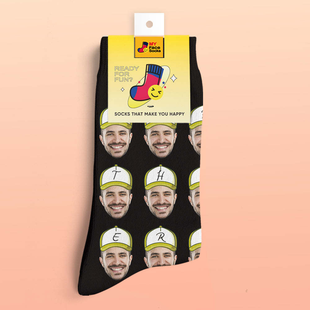 Custom 3D Digital Printed Socks Add Pictures and Name Father Face Socks - MyFaceSocksEU