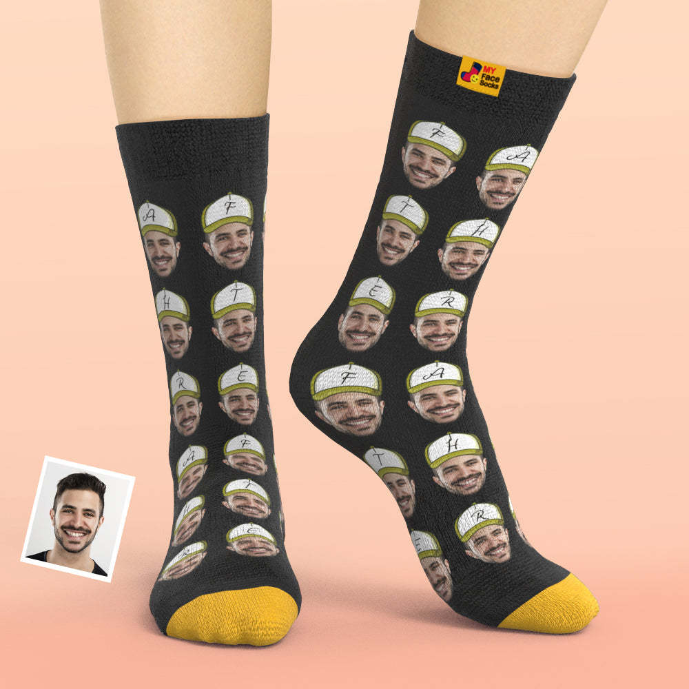 Custom 3D Digital Printed Socks Add Pictures and Name Father Face Socks - MyFaceSocksEU