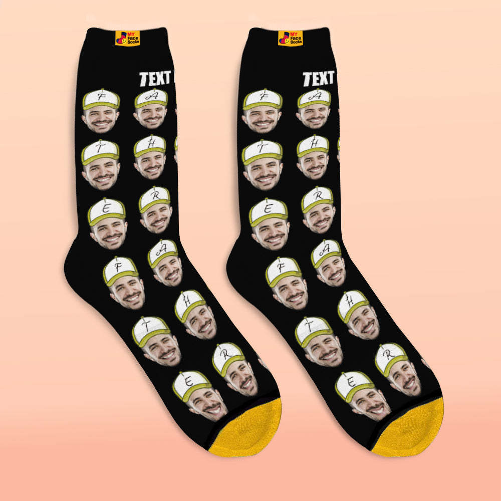 Custom 3D Digital Printed Socks Add Pictures and Name Father Face Socks - MyFaceSocksEU
