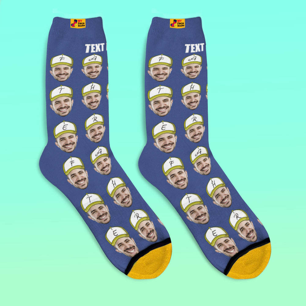 Custom 3D Digital Printed Socks Add Pictures and Name Father Face Socks - MyFaceSocksEU