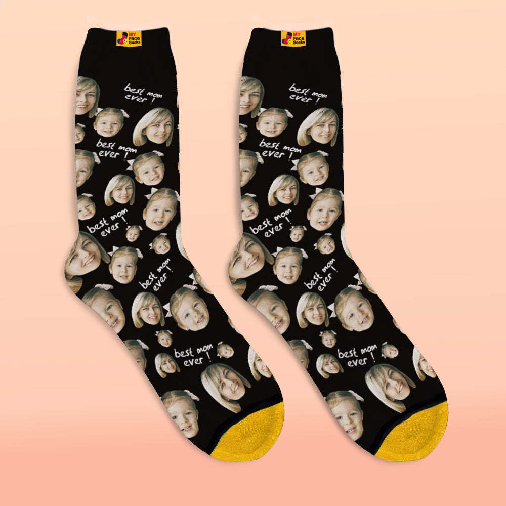 Custom 3D Digital Printed Socks Gifts For Mother Best Mom Ever - MyFaceSocksEU
