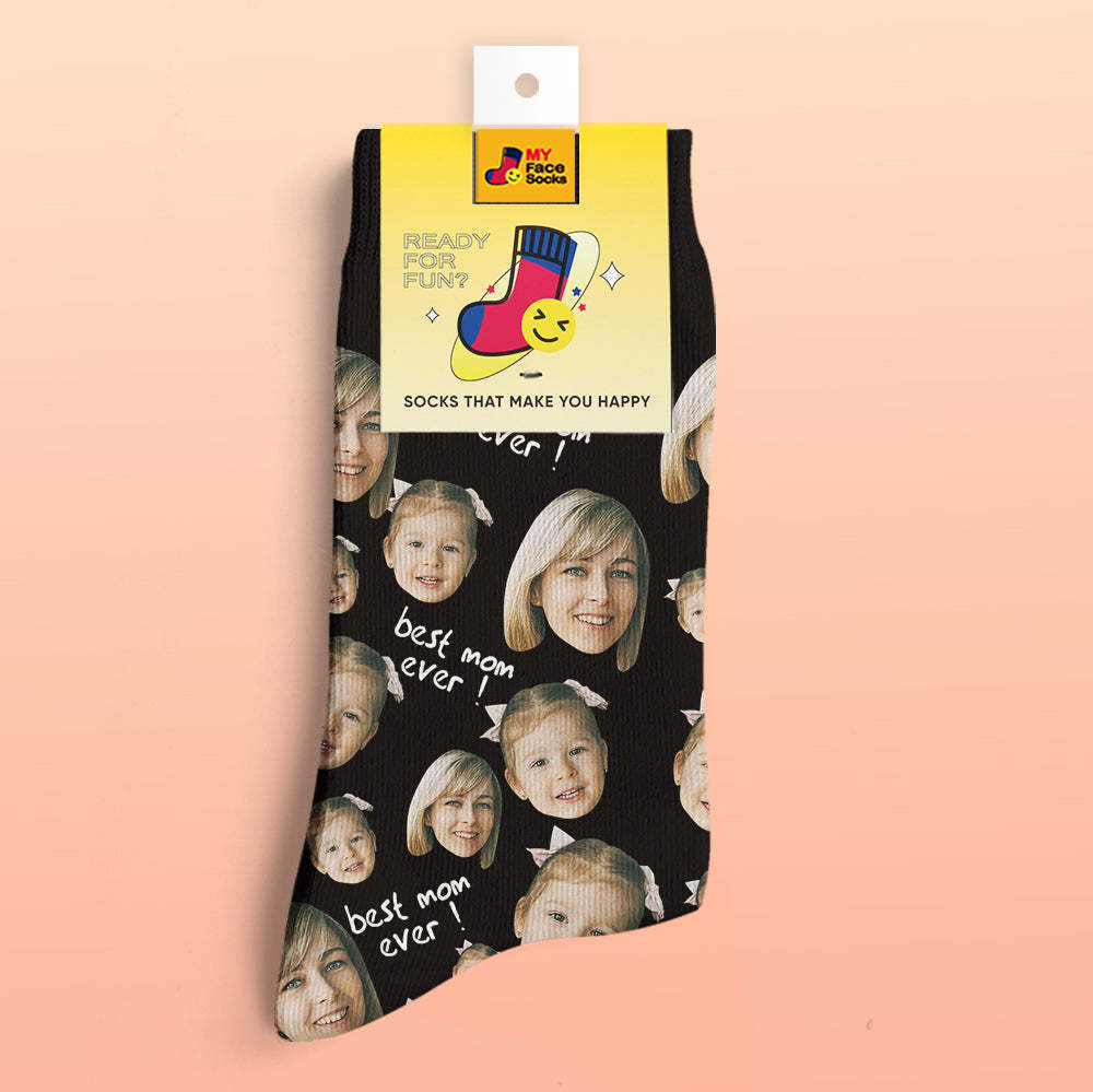 Custom 3D Digital Printed Socks Gifts For Mother Best Mom Ever - MyFaceSocksEU