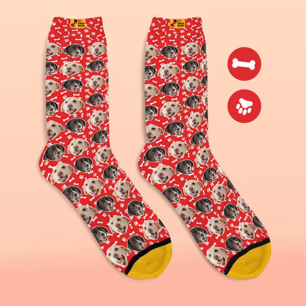 Custom 3D Digital Printed Socks Dog Socks Two Faces - MyFaceSocksEU