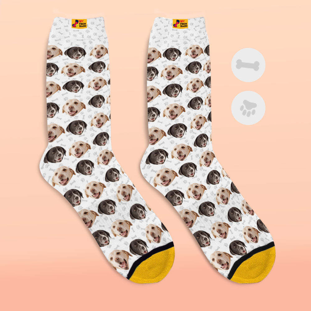 Custom 3D Digital Printed Socks Dog Socks Two Faces - MyFaceSocksEU