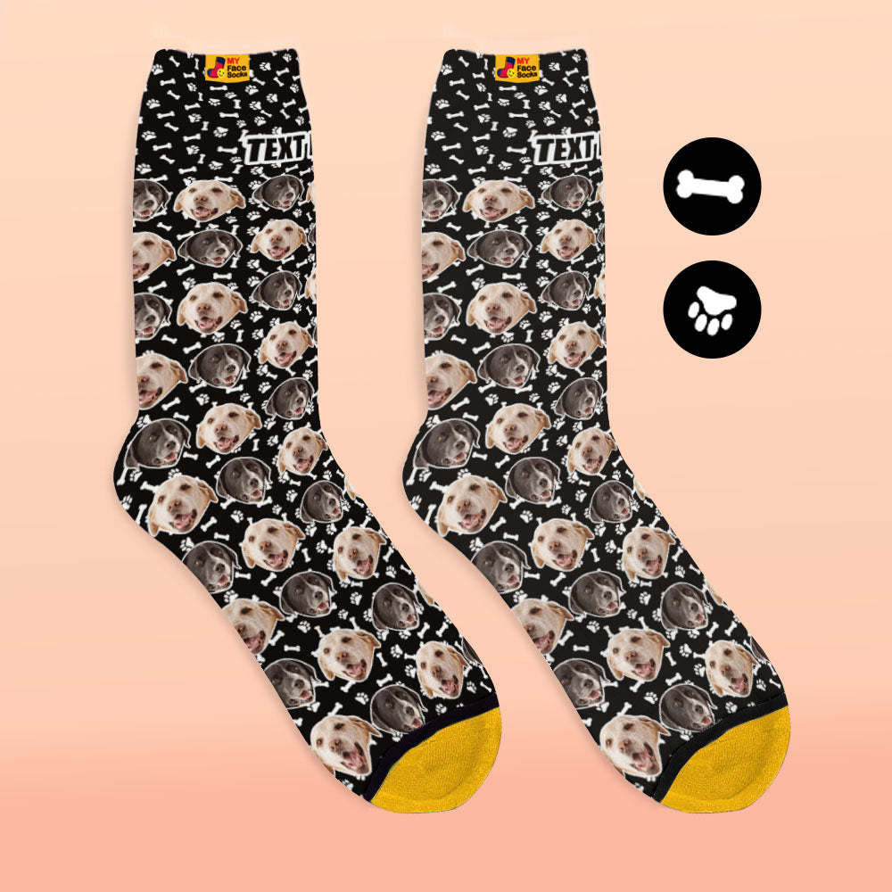 Custom 3D Digital Printed Socks Dog Socks Two Faces - MyFaceSocksEU