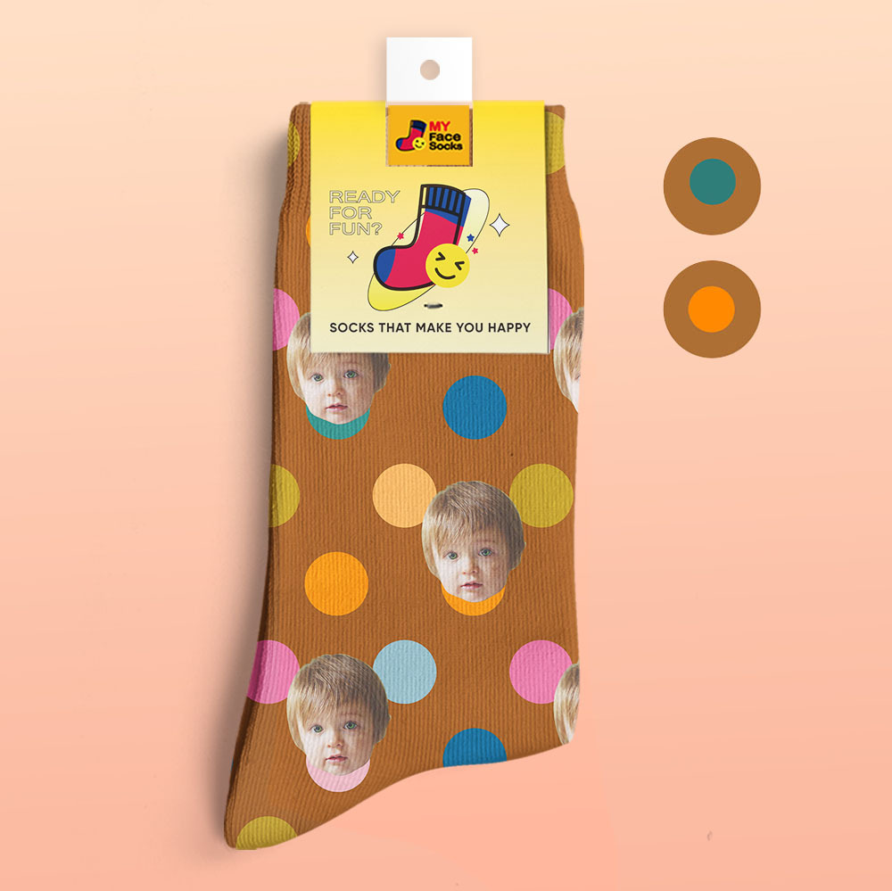 Custom 3D Digital Printed Socks Add Pictures and Name Your Face On Dots - MyFaceSocksEU