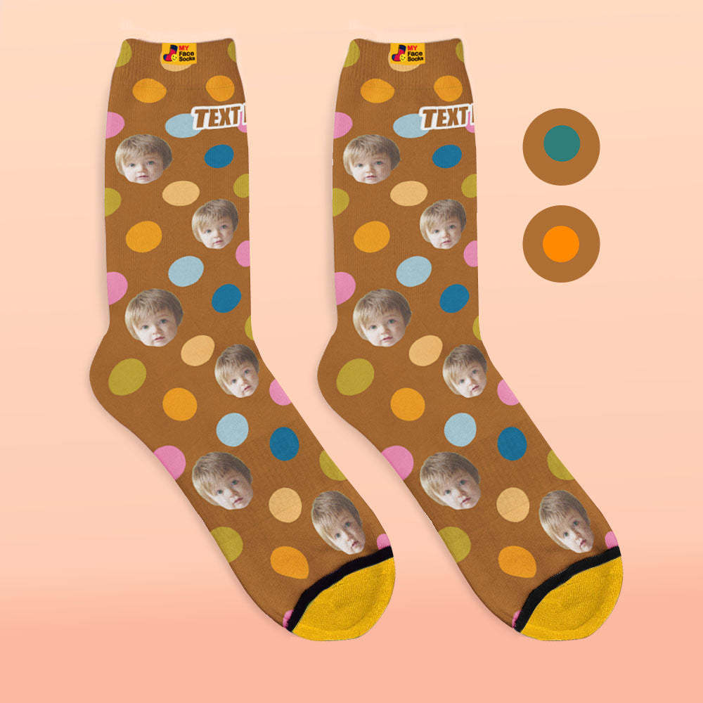 Custom 3D Digital Printed Socks Add Pictures and Name Your Face On Dots - MyFaceSocksEU