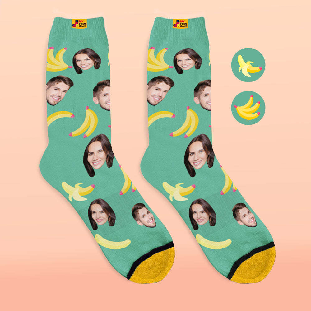 Custom 3D Digital Printed Socks My Face Socks Add Pictures and Name Banana - MyFaceSocksEU