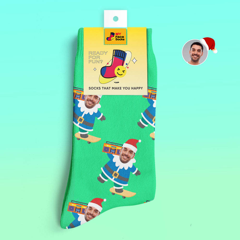 Christmas Gifts,Custom 3D Digital Printed Socks My Face Socks Add Pictures and Name Gnarly Gnome - MyFaceSocksEU