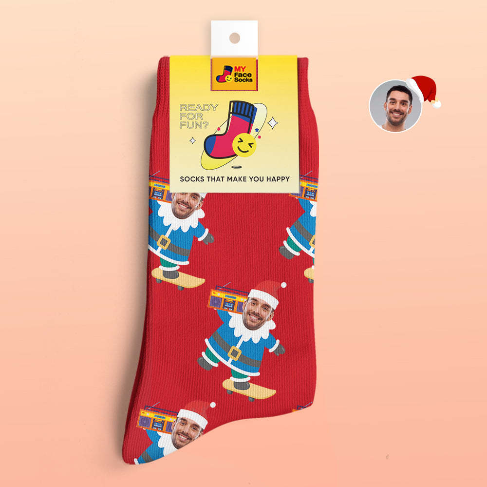 Christmas Gifts,Custom 3D Digital Printed Socks My Face Socks Add Pictures and Name Gnarly Gnome - MyFaceSocksEU