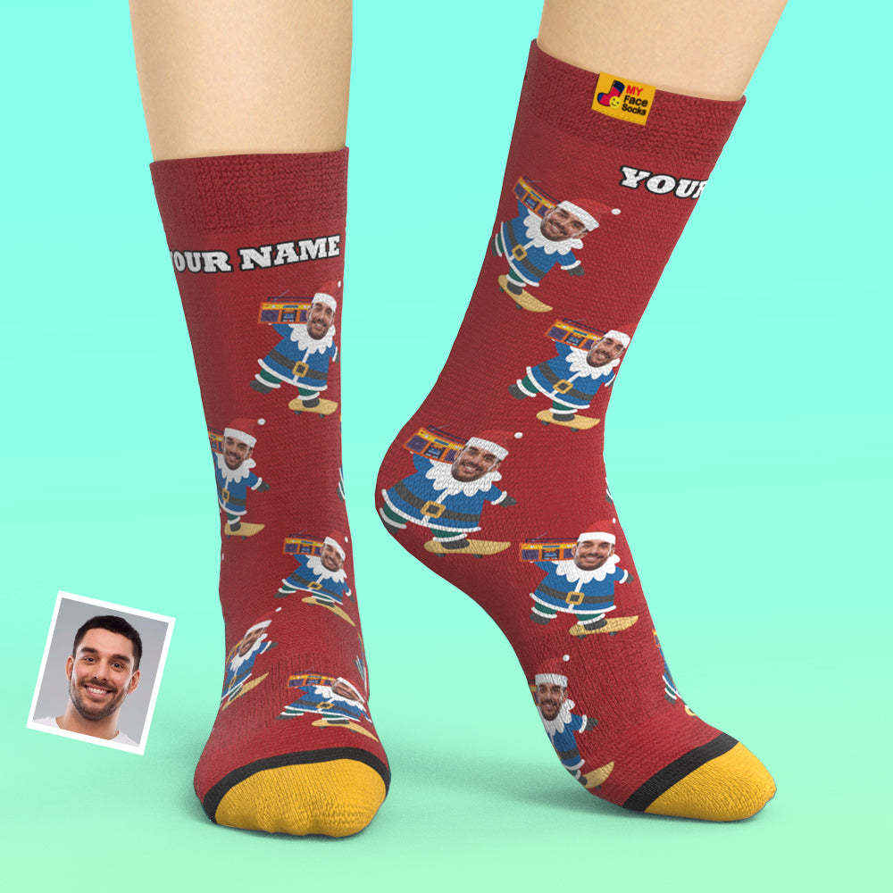 Christmas Gifts,Custom 3D Digital Printed Socks My Face Socks Add Pictures and Name Gnarly Gnome - MyFaceSocksEU