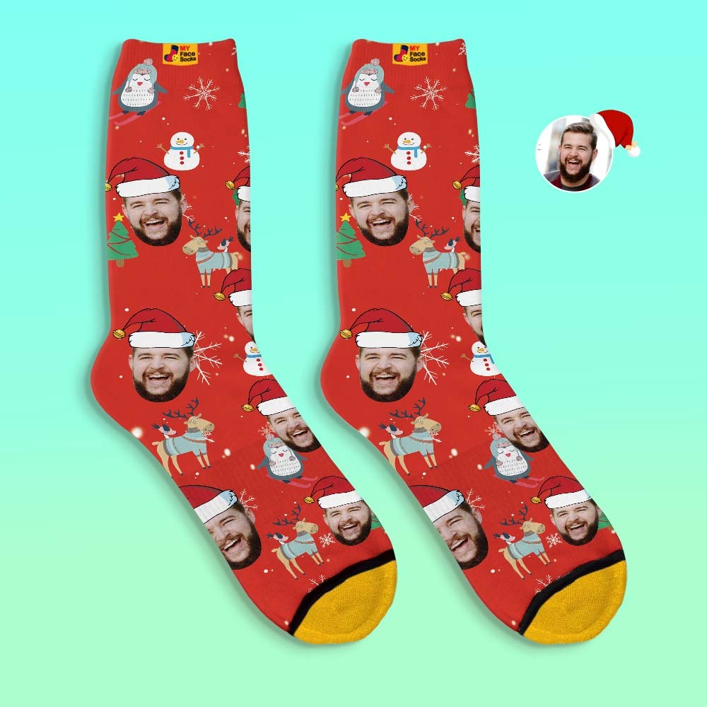 Custom 3D Digital Printed Socks Christmas Gift Socks Cute Animals - MyFaceSocksEU