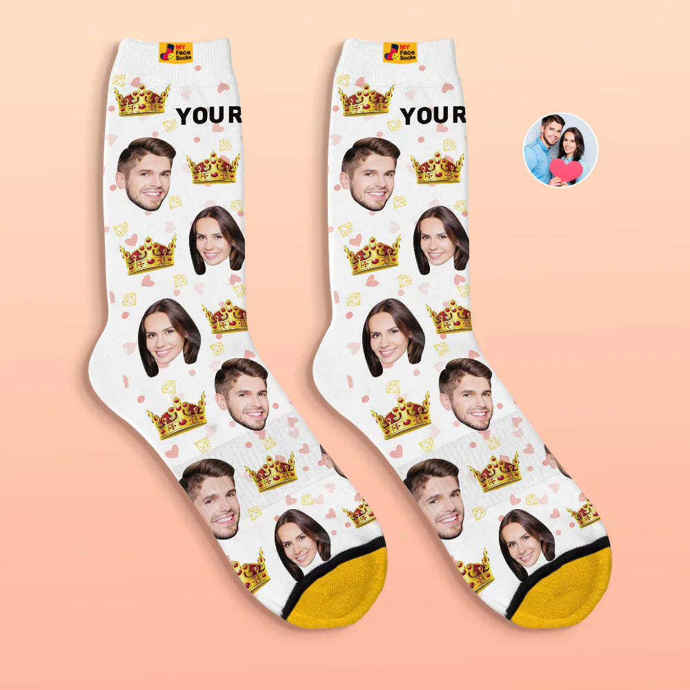 Custom 3D Digital Printed Socks Valentine's Day Gift Queen Face Socks For Lover - MyFaceSocksEU