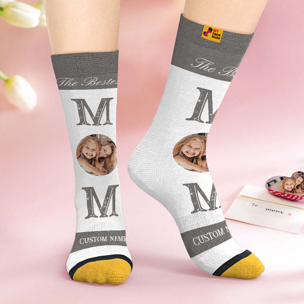 Custom Face Socks Personalised Mother's Day Gifts 3D Digital Printed Socks For Best Mom - MyFaceSocksEU