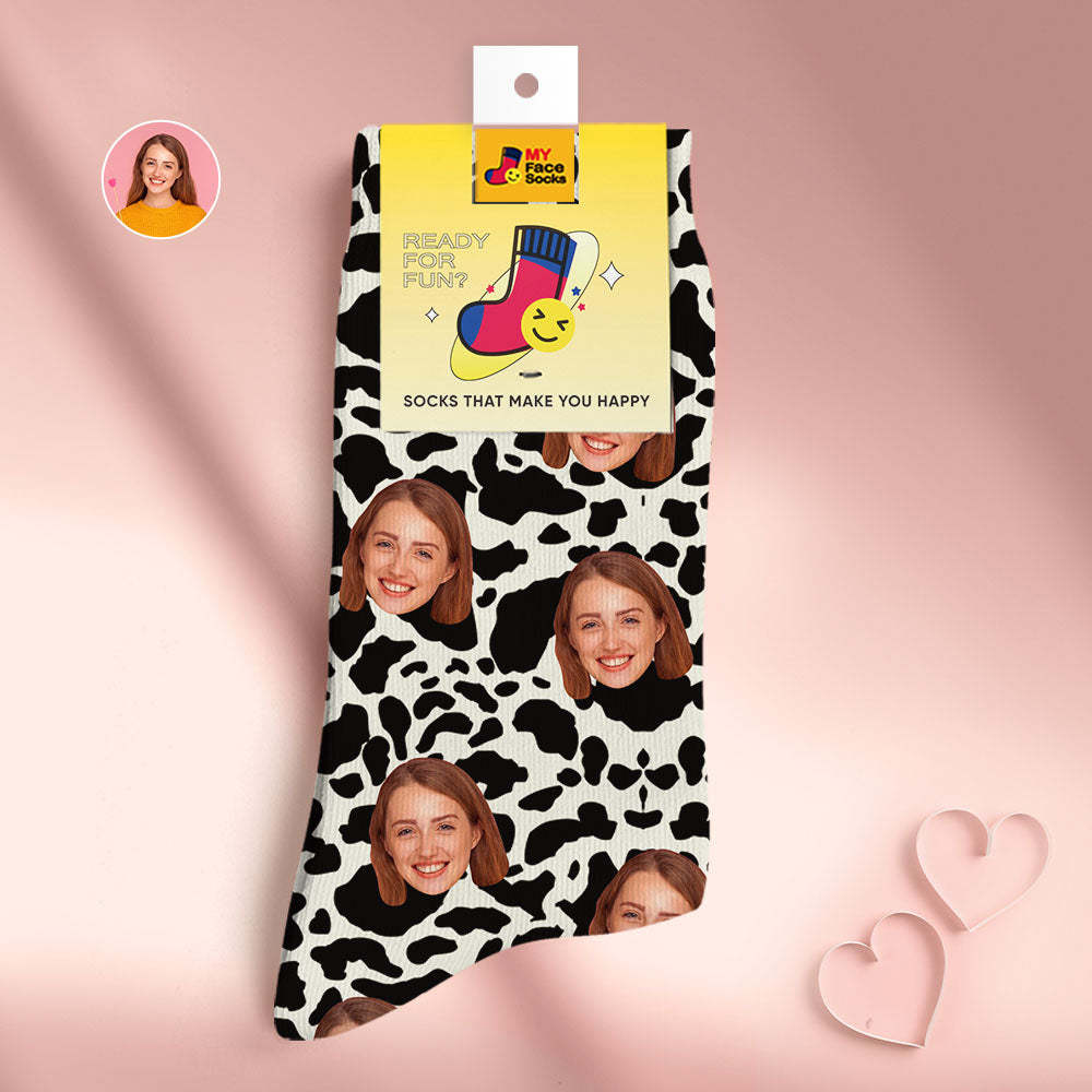 Custom Face Socks Personalised Surprise Gifts 3D Digital Printed Socks For Lover-Giraffe Print - MyFaceSocksEU