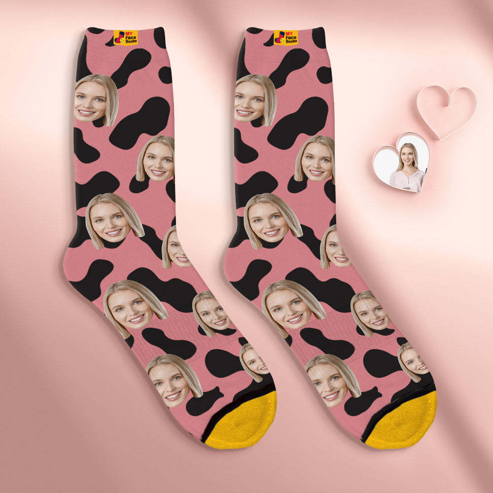 Custom Face Socks Personalised Surprise Gifts 3D Digital Printed Socks For Lover-Cow Spots - MyFaceSocksEU