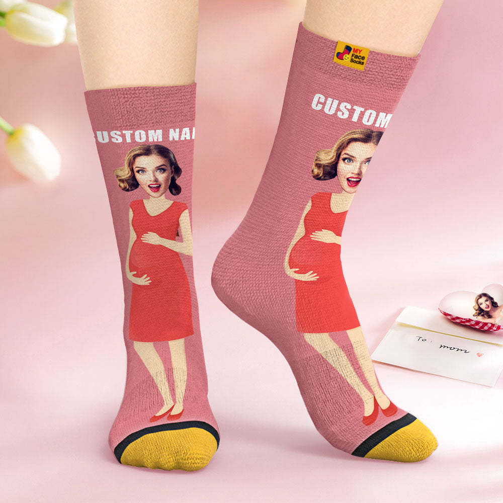 Custom Face Socks Personalised Surprise Gifts 3D Digital Printed Socks For Super Mama - MyFaceSocksEU