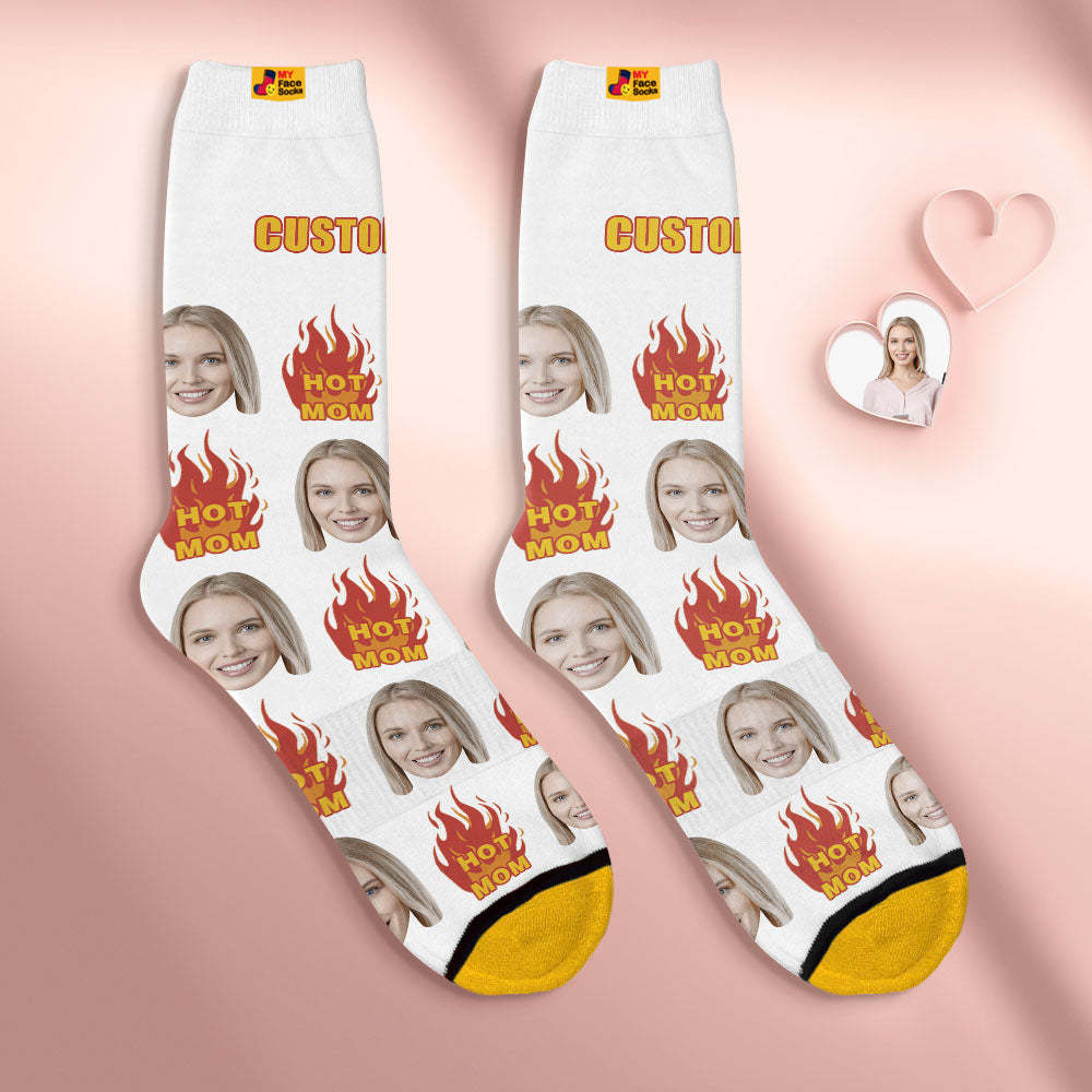 Custom Face Socks Personalised Surprise Gifts 3D Digital Printed Socks For Hot Mama - MyFaceSocksEU