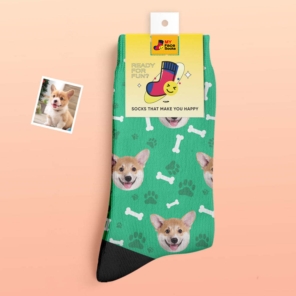 Custom Thick Socks Photo 3D Digital Printed Socks Autumn Winter Warm Socks Dog - MyFaceSocks EU