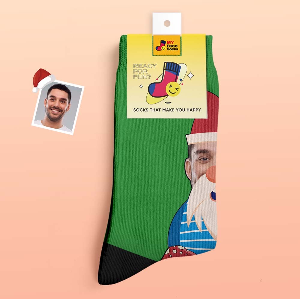 Christmas Gifts,Custom Thick Socks Photo 3D Digital Printed Socks Autumn Winter Warm Socks Christmas Gnome Mushrooms - MyFaceSocksEU