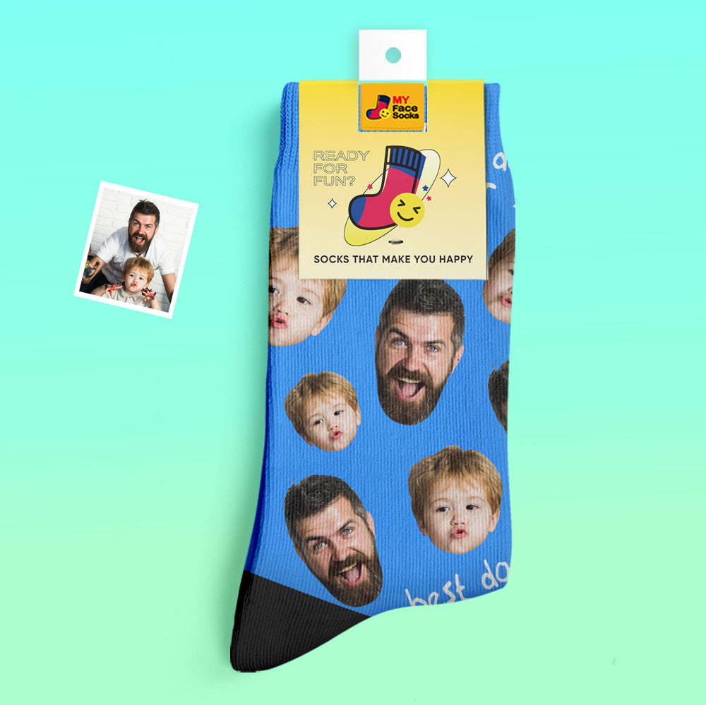 Custom Thick Socks Photo 3D Digital Printed Socks Autumn Winter Warm Socks To The Best Dad - MyFaceSocks EU