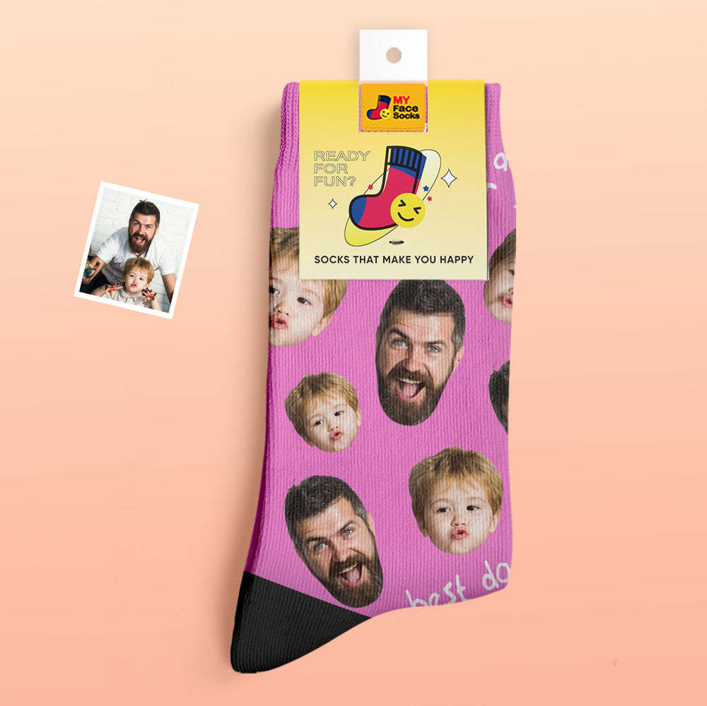 Custom Thick Socks Photo 3D Digital Printed Socks Autumn Winter Warm Socks To The Best Dad - MyFaceSocks EU