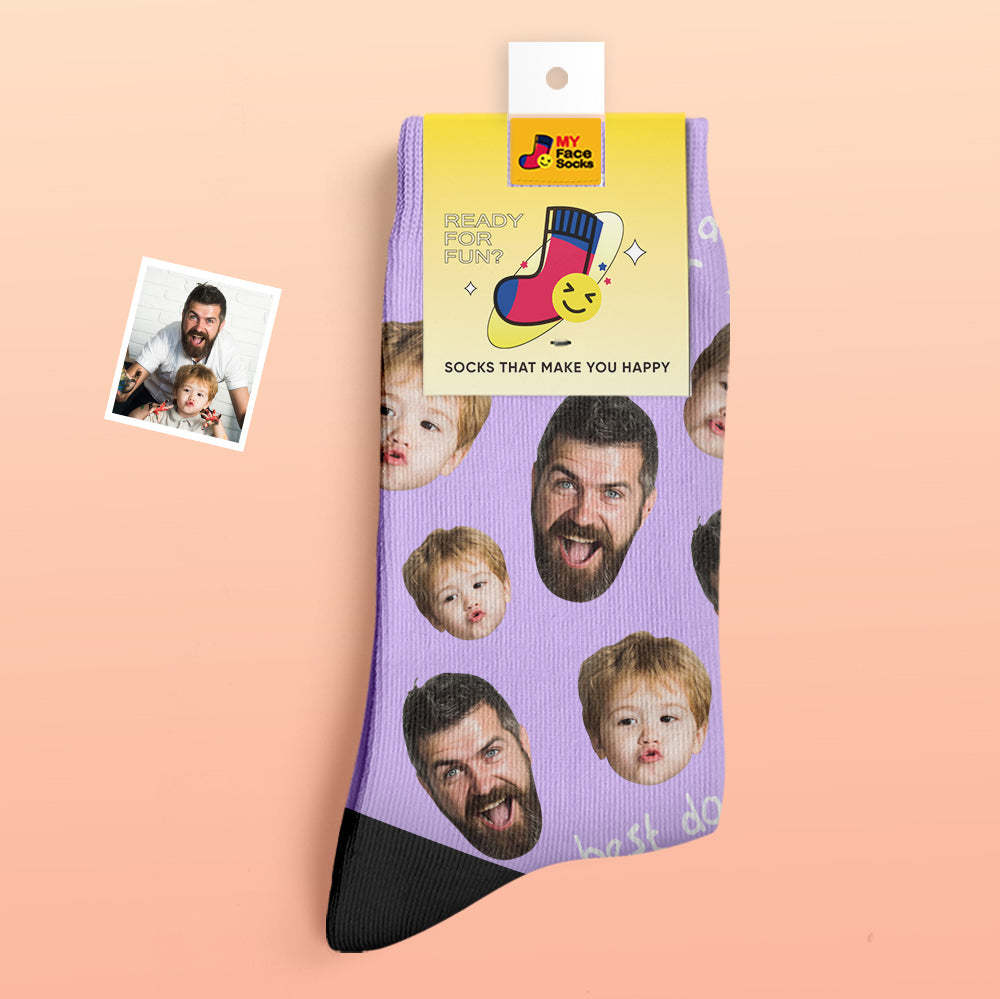 Custom Thick Socks Photo 3D Digital Printed Socks Autumn Winter Warm Socks To The Best Dad - MyFaceSocks EU