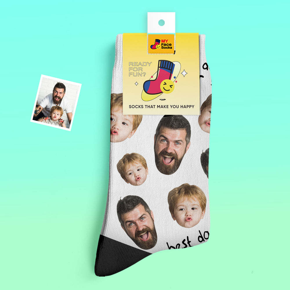 Custom Thick Socks Photo 3D Digital Printed Socks Autumn Winter Warm Socks To The Best Dad - MyFaceSocks EU